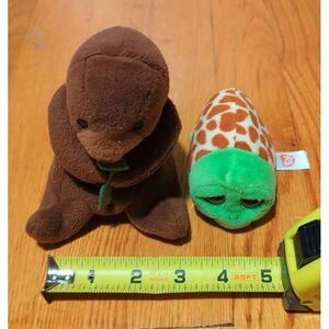 Ty Beanie Babies Seaweed The Otter 3rd/ 2nd Generation & TY Cruiser Baby Turtle‎